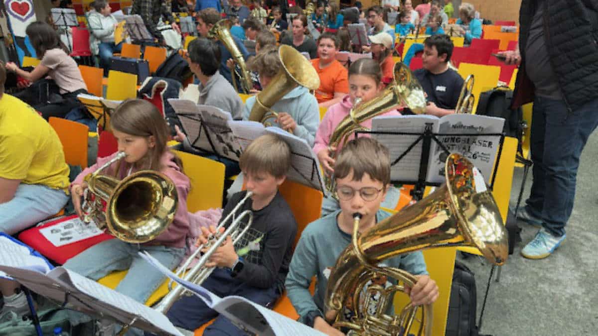Jungbläser beim Festival in Herrenberg