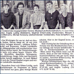 Zeitungsausschnit von 1997 zur Gründung des Vereins